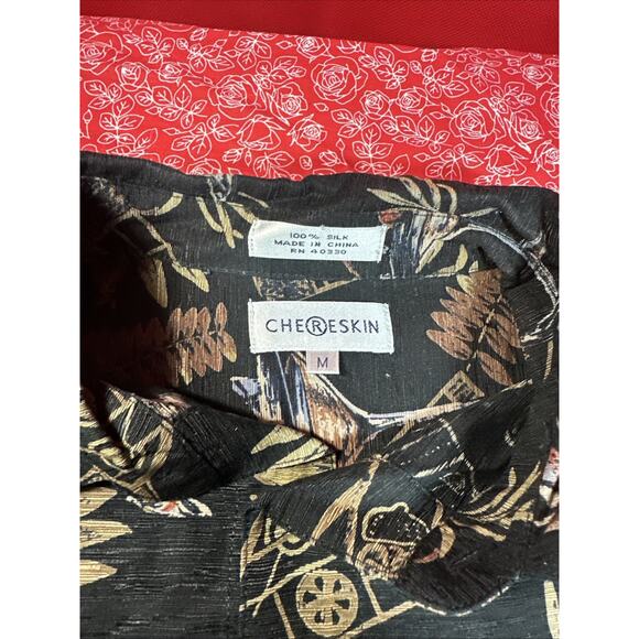 Ron Chereskin Rayon Shirt Mens M Beige Printed Short Sleeve Button Hawaiian V1 - Picture 4 of 5